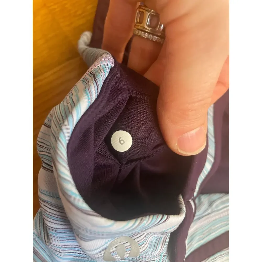 Lululemon Rack Pack Bra Wave Twist size 6 Lilac Caspian Blue / Deep Zinfandel - Picture 5 of 6